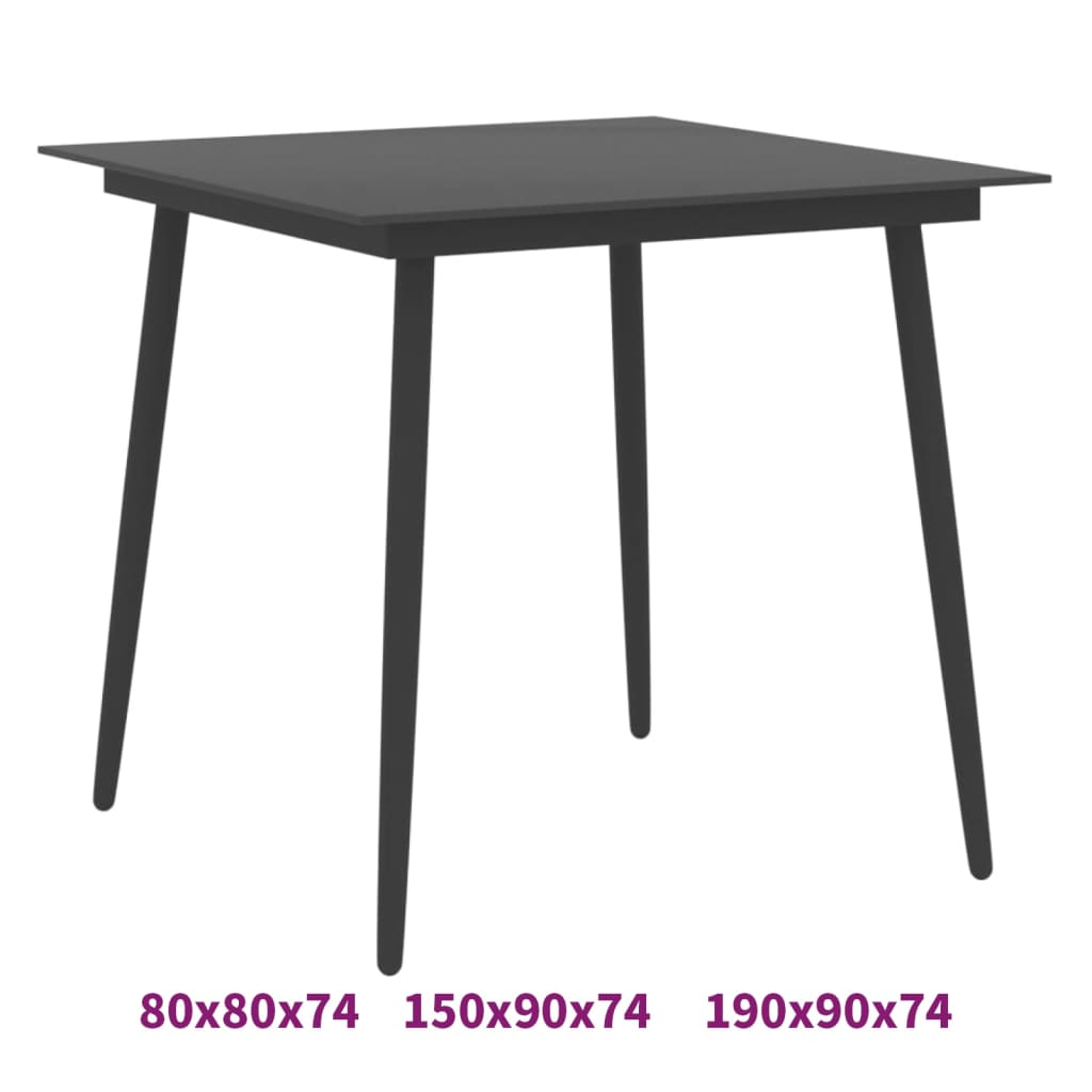 vidaXL Patio Table Outdoor Dining Table Garden Wicker Furniture PE Rattan-5