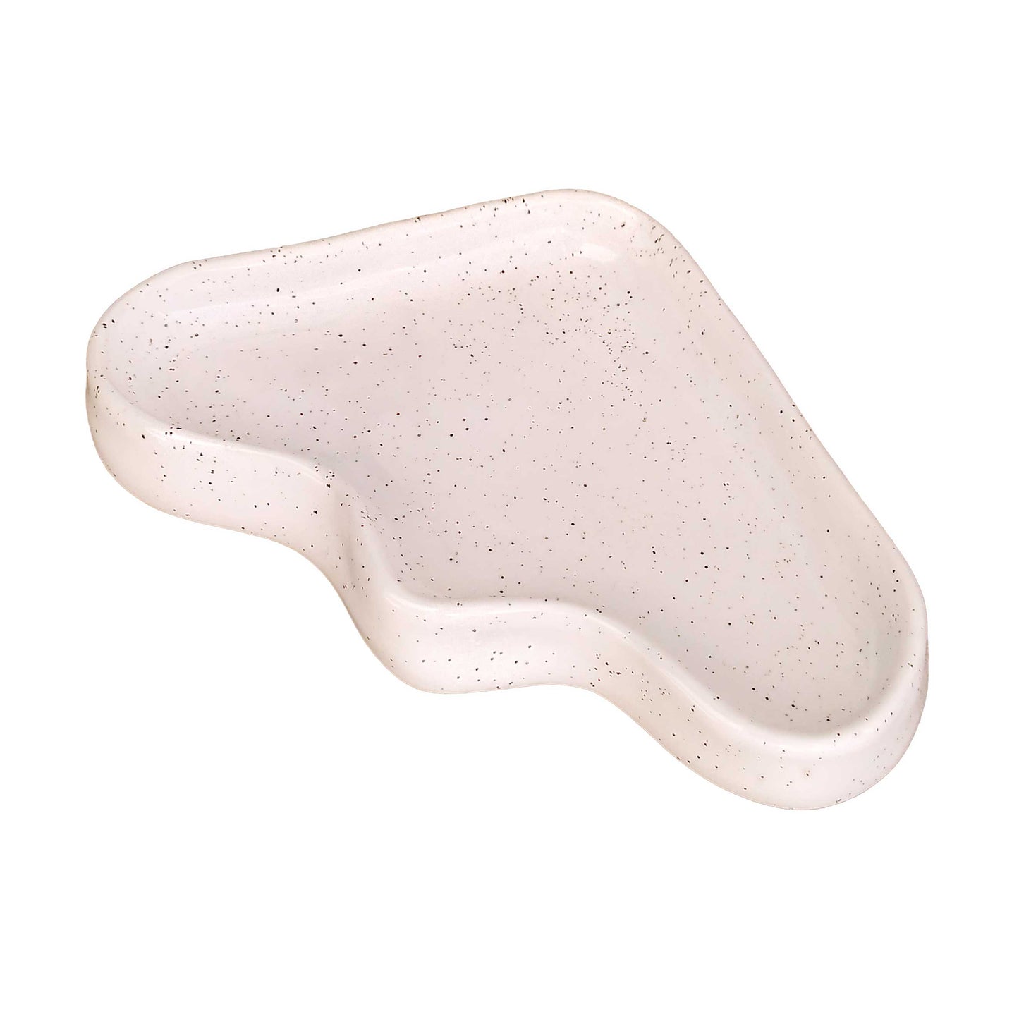Ceramic Wave Trays - Speckled White - Triangle-0