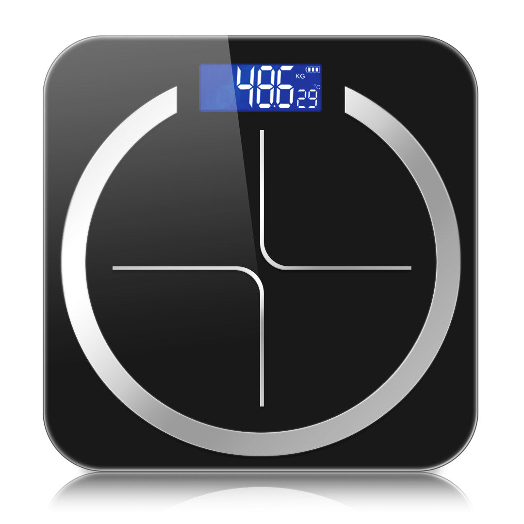 NNEAGS 180kg Glass LCD Digital Fitness Weight Bathroom Body Electronic Scales Black-0