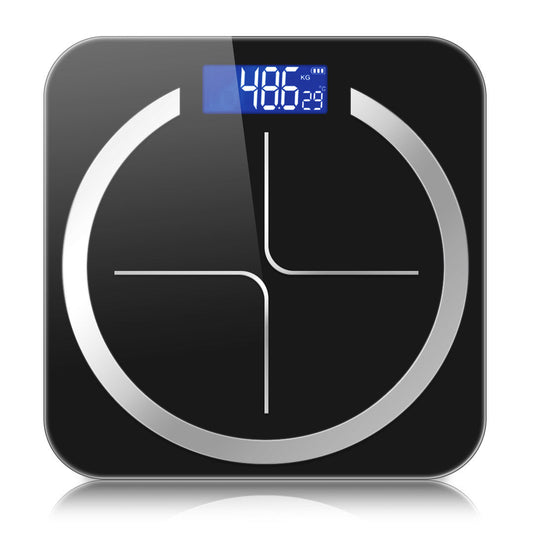 NNEAGS 180kg Glass LCD Digital Fitness Weight Bathroom Body Electronic Scales Black-0
