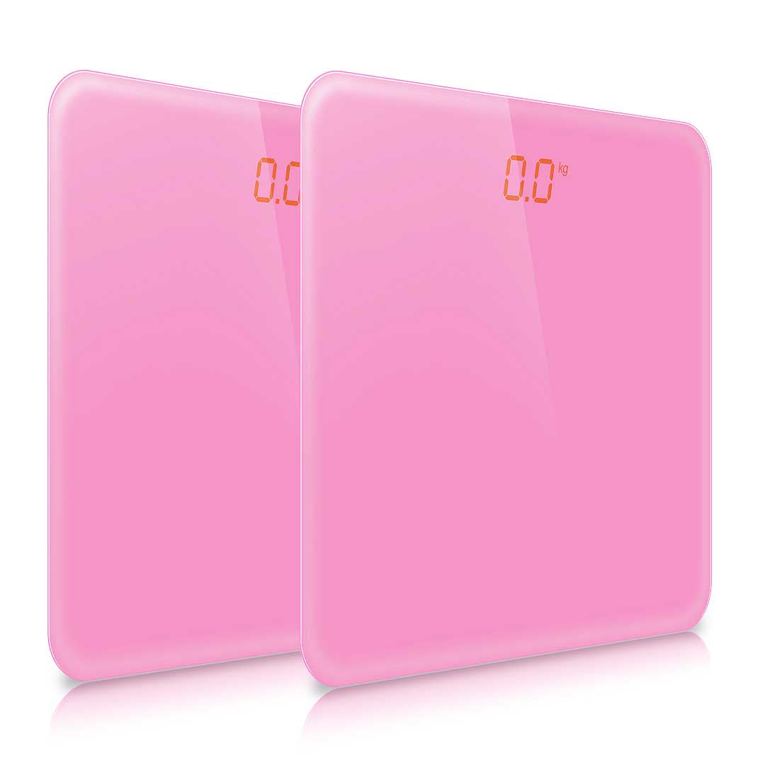 NNEAGS 2X 180kg Digital Fitness Weight Bathroom Gym Body Glass LCD Electronic Scales Pink-0
