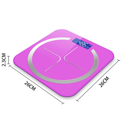 NNEAGS 180kg Glass LCD Digital Fitness Weight Bathroom Body Electronic Scales Pink-1