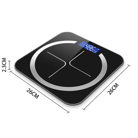 NNEAGS 180kg Glass LCD Digital Fitness Weight Bathroom Body Electronic Scales Black-1