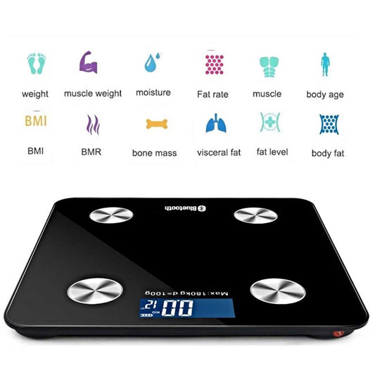 NNEAGS 2X Wireless Bluetooth Digital Body Fat Scale Bathroom Health Analyser Weight Black/White-1