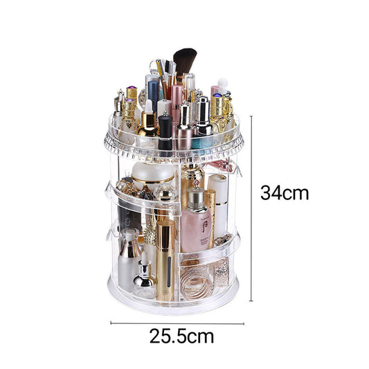 NNEAGS 2X 360 Degree Rotating Makeup Organiser Cosmetics Holder Display Stand Skincare Home Decor-1