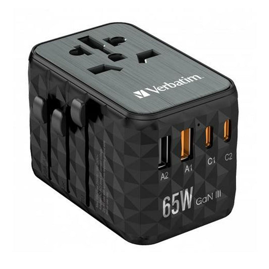 Universal Adapter Verbatim Black Grey 65 W-0