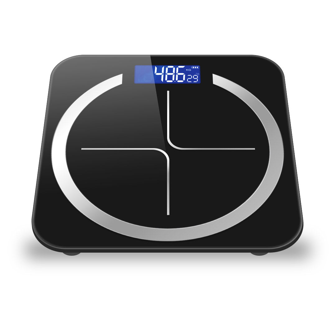 NNEAGS 180kg Glass LCD Digital Fitness Weight Bathroom Body Electronic Scales Black-2