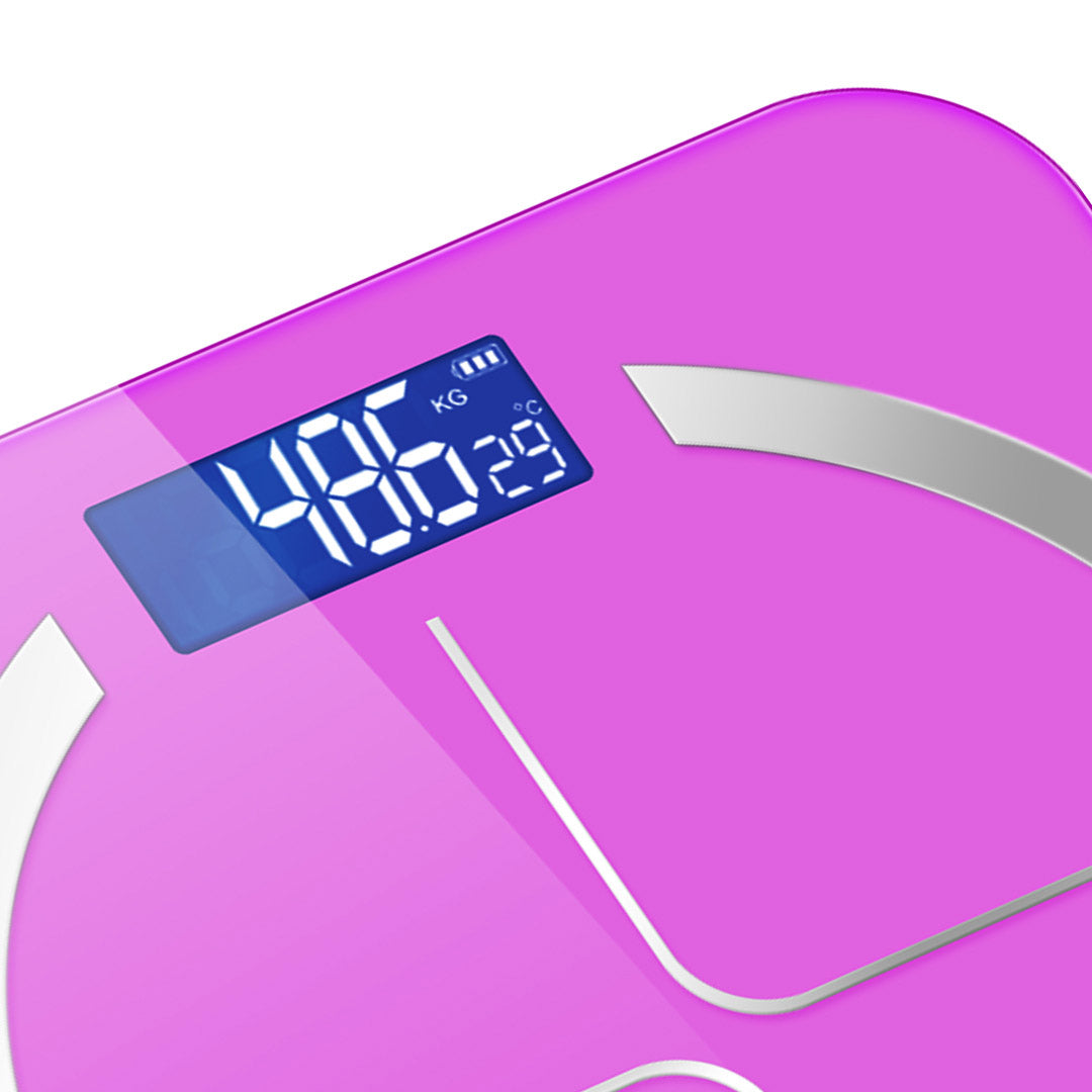 NNEAGS 180kg Glass LCD Digital Fitness Weight Bathroom Body Electronic Scales Pink-3