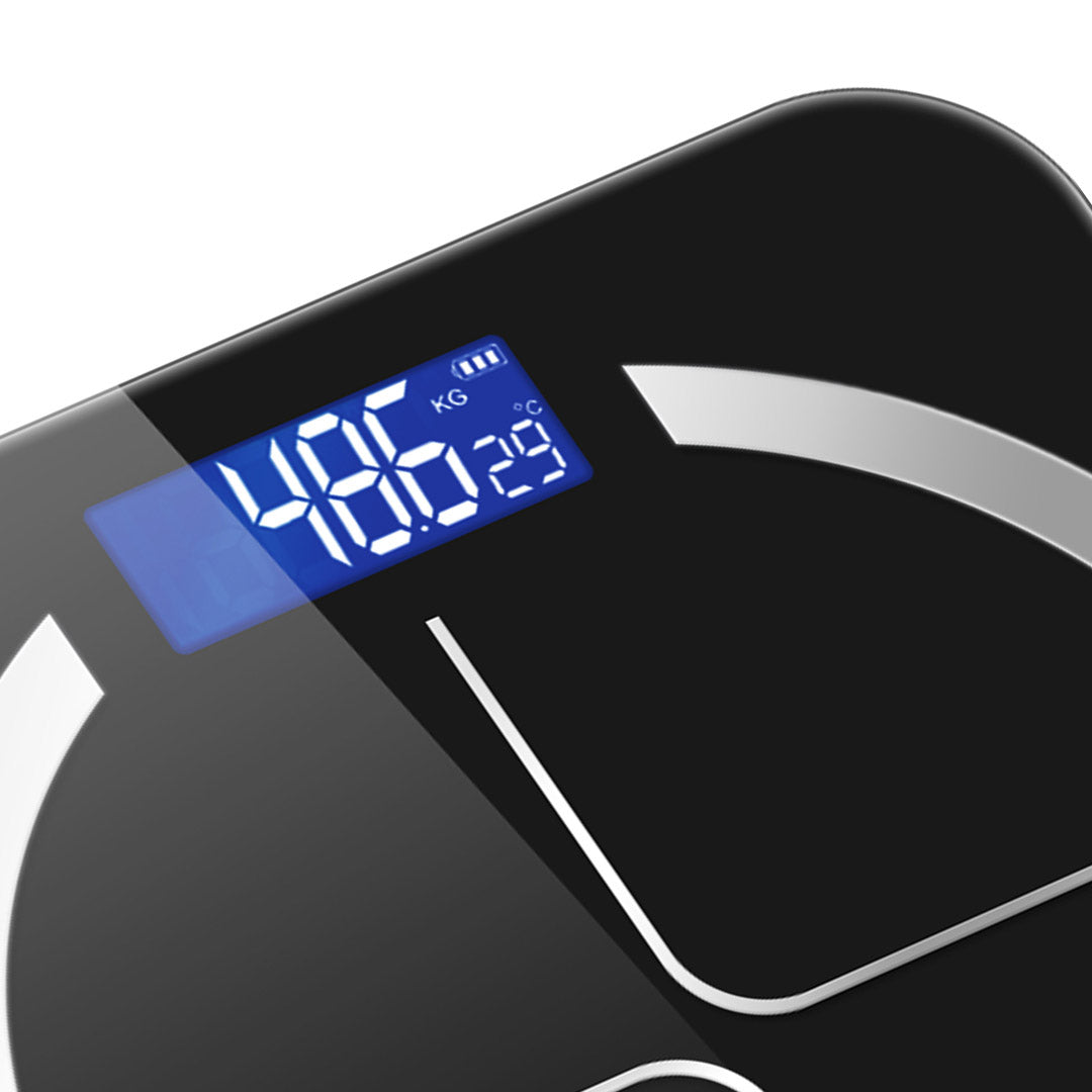 NNEAGS 180kg Glass LCD Digital Fitness Weight Bathroom Body Electronic Scales Black-3