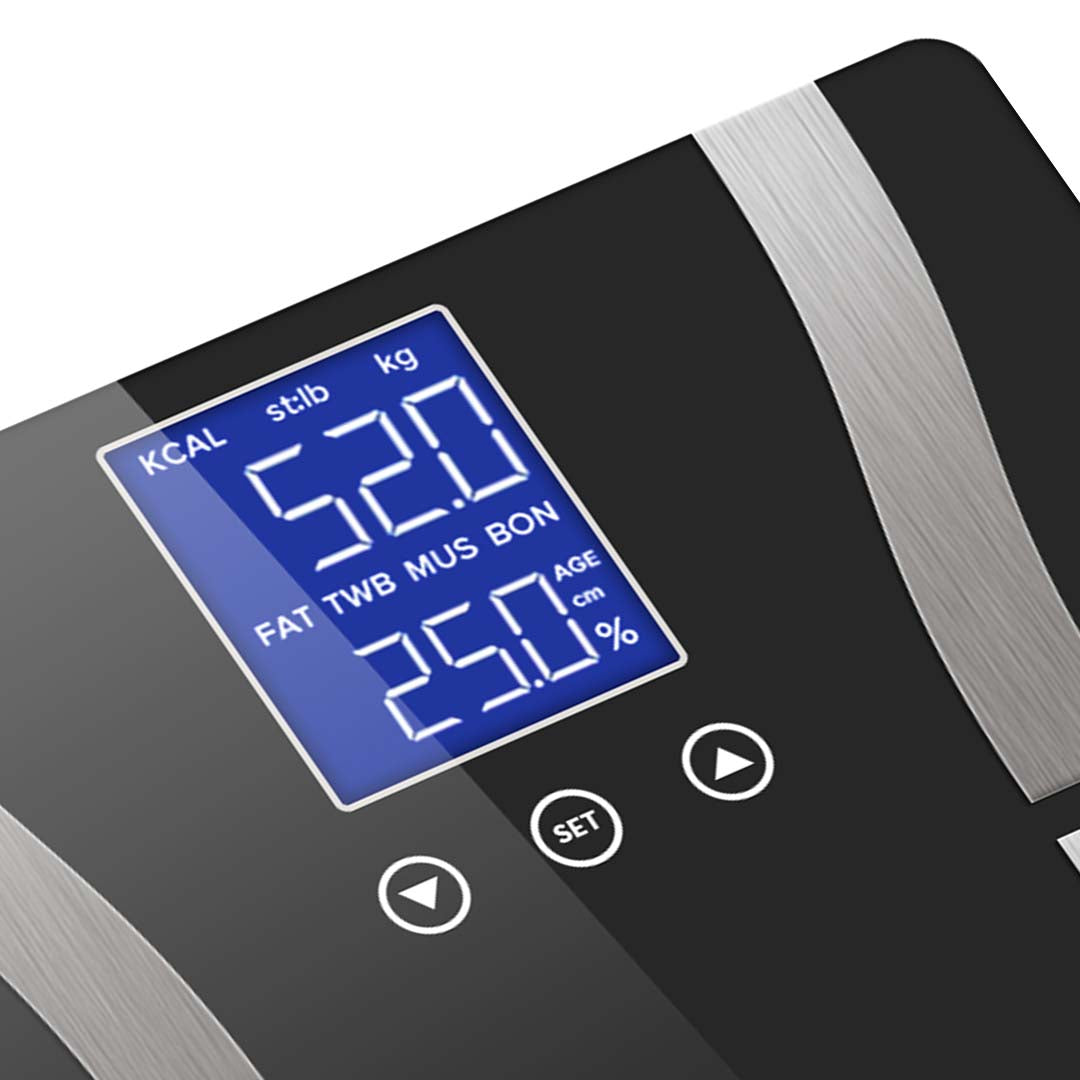 NNEAGS 2X Glass LCD Digital Body Fat Scale Bathroom Electronic Gym Water Weighing Scales Black/Pink-3