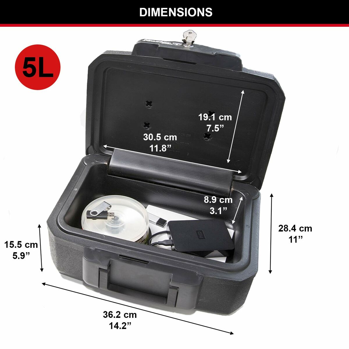 Safety-deposit box Master Lock L1200 36 x 28,5 x 15,5 cm Black-2