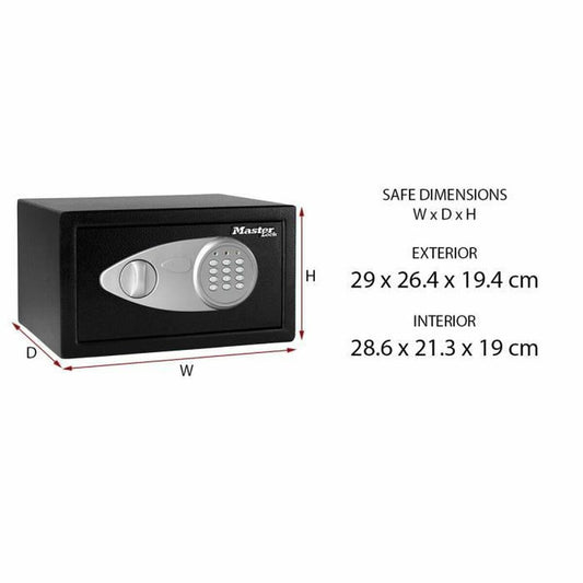 Safety-deposit box Master Lock X041ML Black Black/Grey Steel 11,7 x 7,9 x 5 cm-1