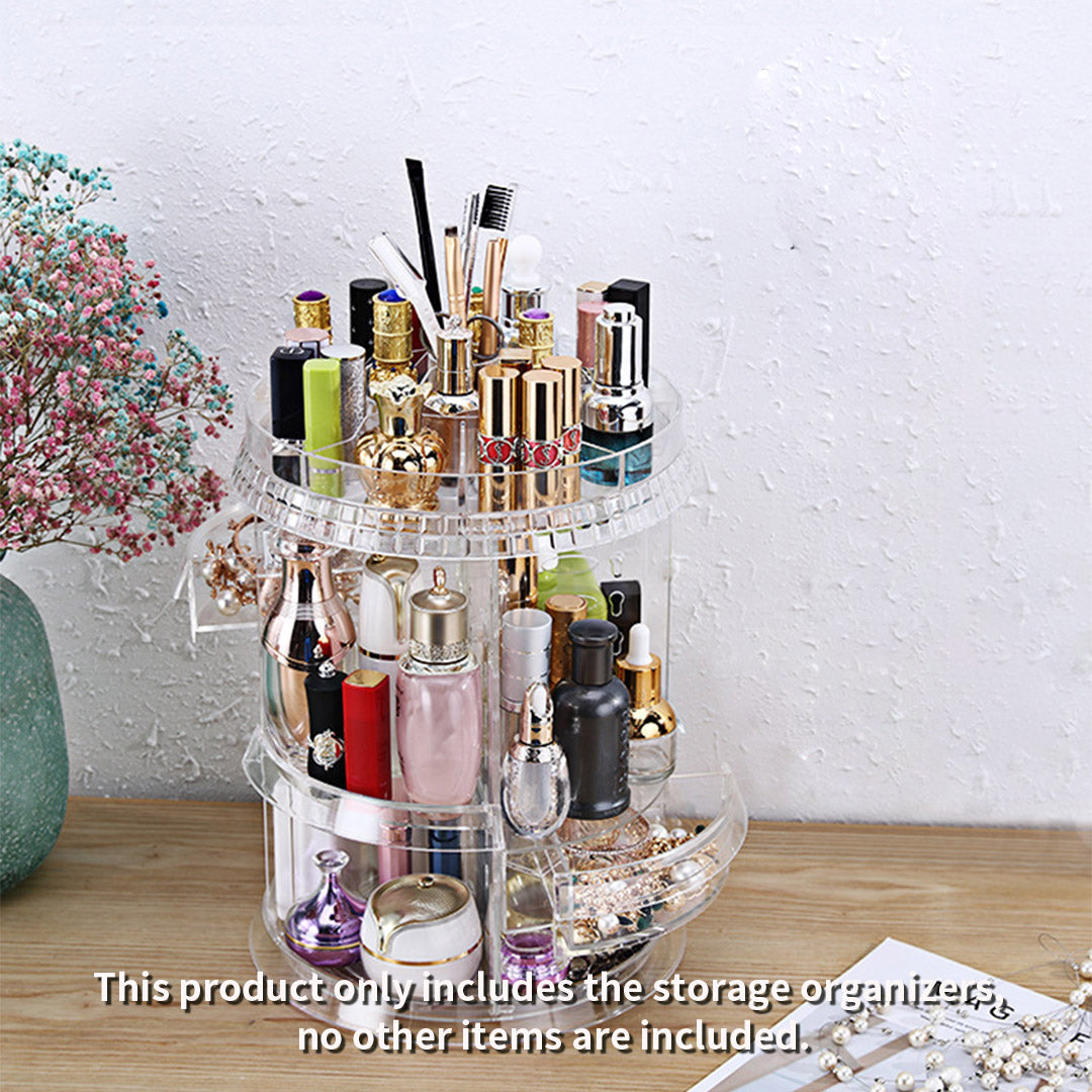 NNEAGS 2X 360 Degree Rotating Makeup Organiser Cosmetics Holder Display Stand Skincare Home Decor-3