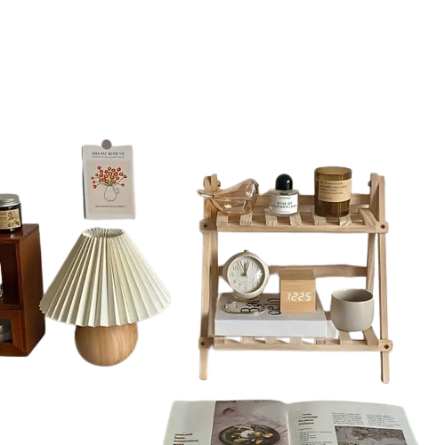 Clutter-Free and Chic: Wooden 2-Tiers Desktop Organizer Shelves-0