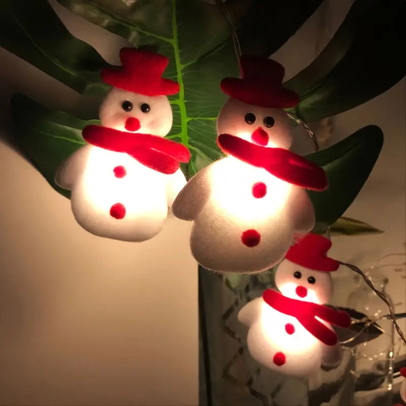 Charming LED Snowman String Lights for Festive Christmas Decor - Set of 10 Lights (5.4ft/1.65m)-4
