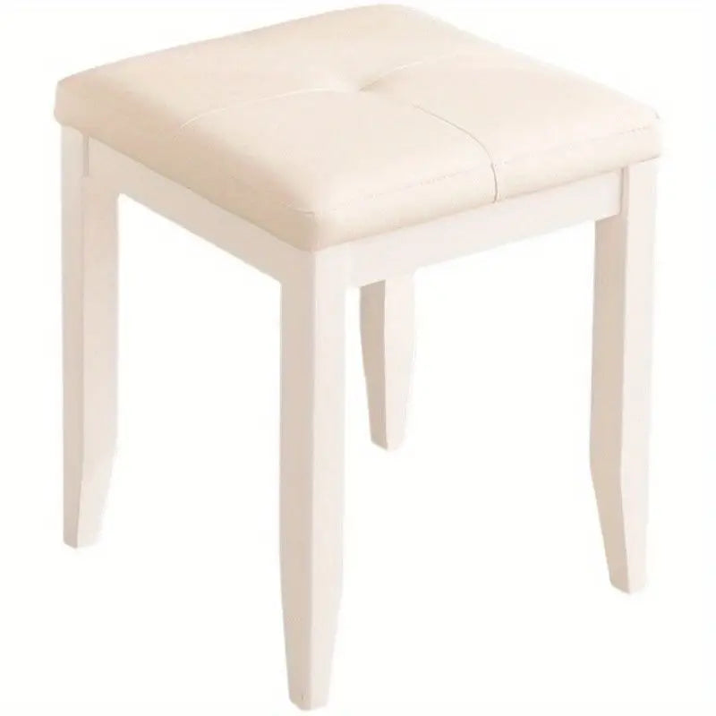 Minimalist White Dressing Stool - Bedroom Makeup Chair-0