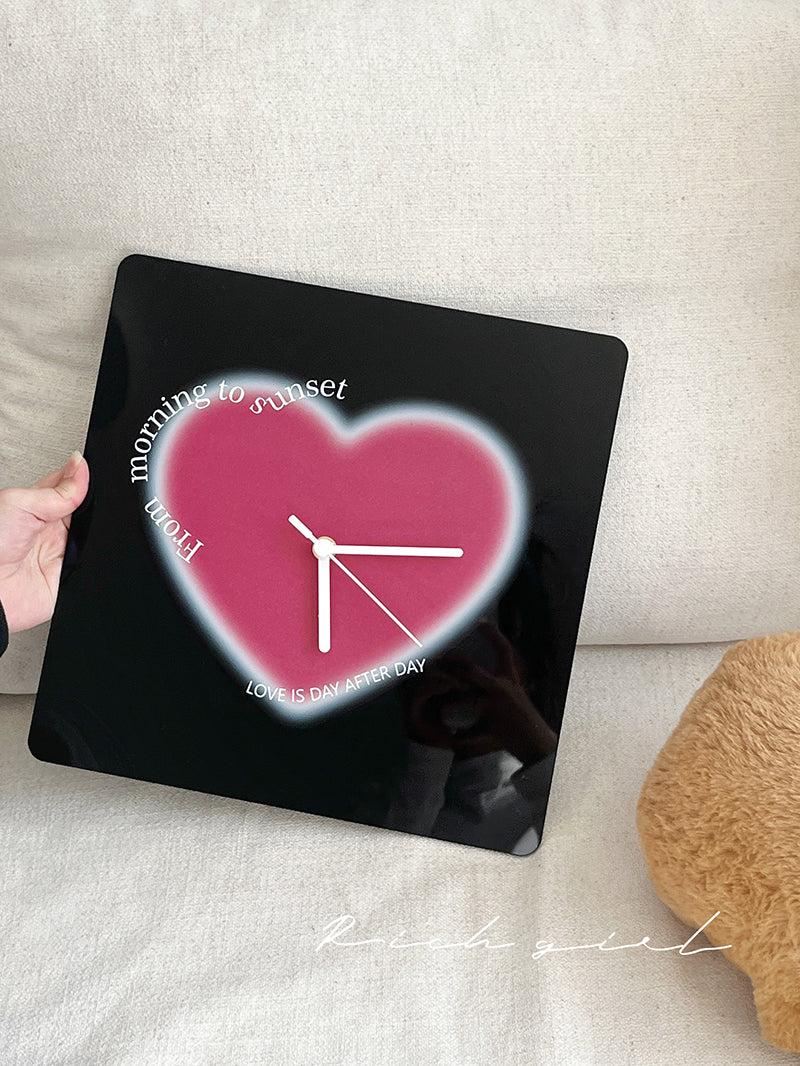 Heart-Shaped Acrylic Wall Clock-4