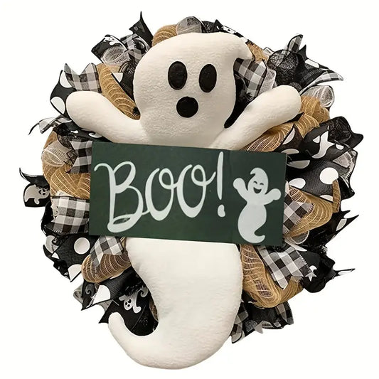 Ghostly Greetings: Haunting Halloween Wreaths-0