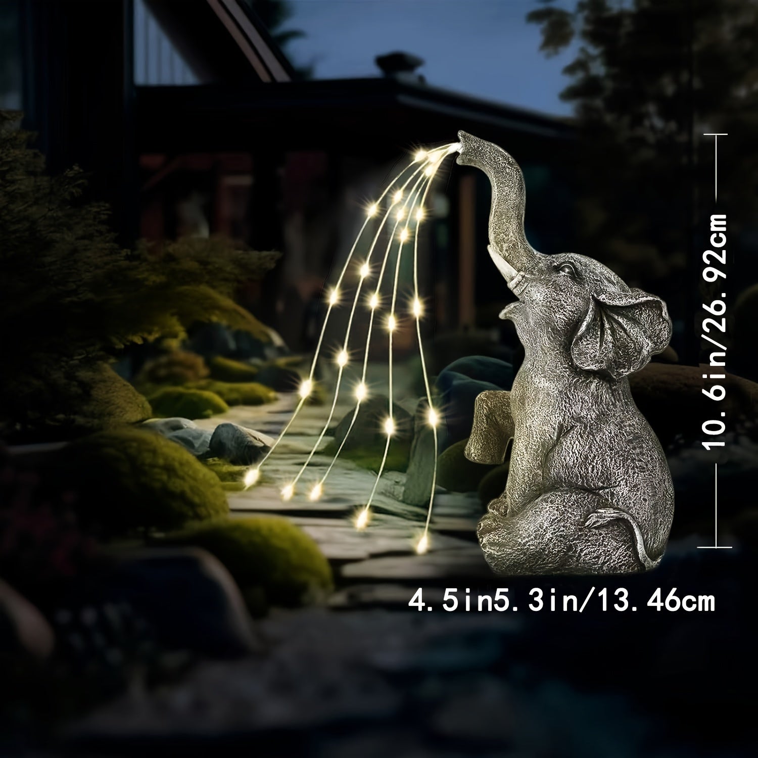 Solar Elephant LED Lantern Garden Light Outdoor Decor-4