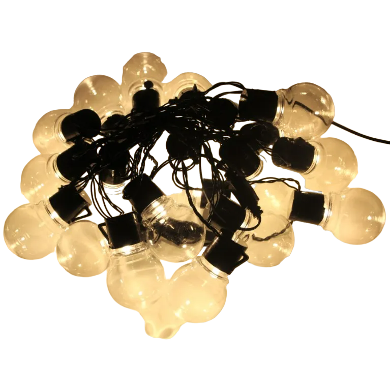 NNEOBA G50 LED Fairy String Lights - Outdoor Garden Patio Christmas Decor (5m, Warm White/Clear)-0