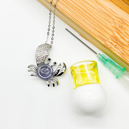 Sterling Silver King Crab Aroma Necklace - Lavender | Energy & Healing | Diffuse on the go-0