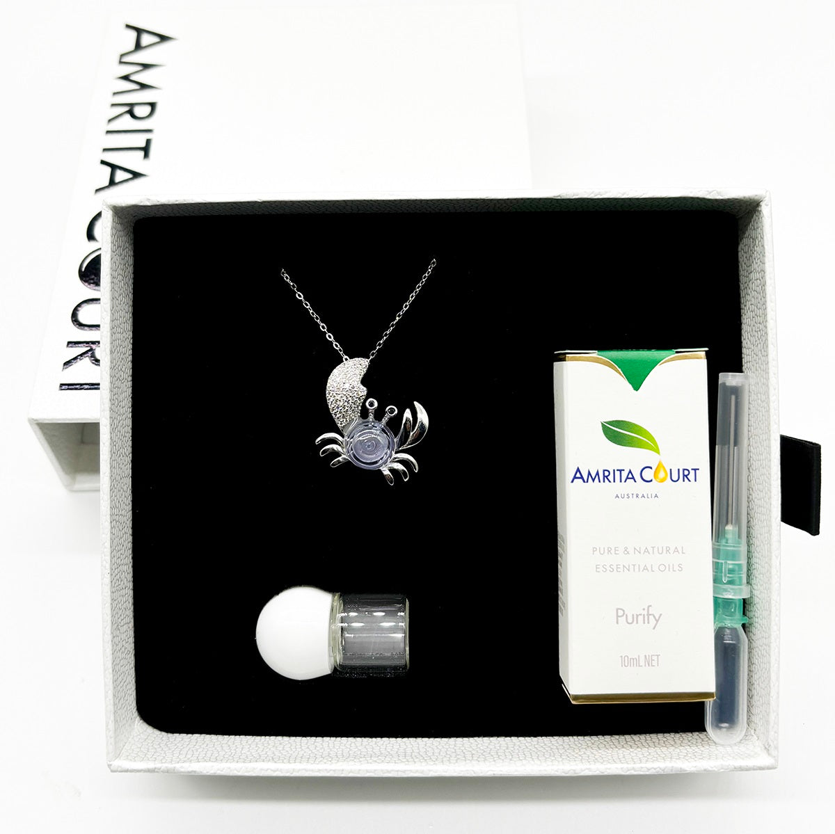 Sterling Silver King Crab Aroma Necklace - Lavender | Energy & Healing | Diffuse on the go-4