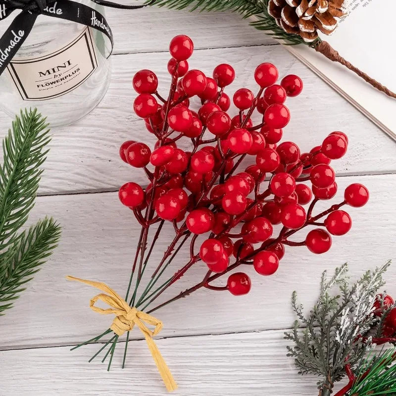 NNEOBA Christmas Red Berry Stems Wreath Decor-3