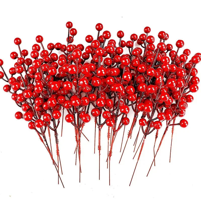 NNEOBA Christmas Red Berry Stems Wreath Decor-0