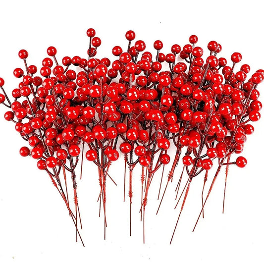 NNEOBA Christmas Red Berry Stems Wreath Decor-0