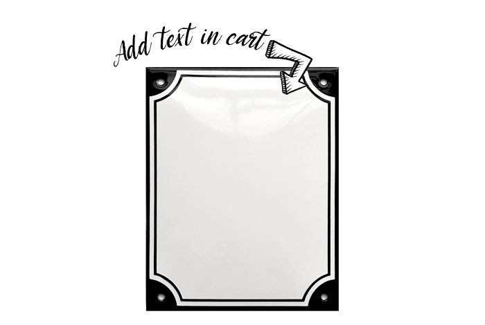 White Enamel Sign 11 x 14 cm (4⅜" x 5½")-3