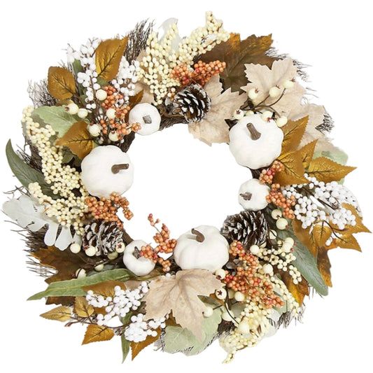 Pumpkin Wreath Halloween Door Decoration-0