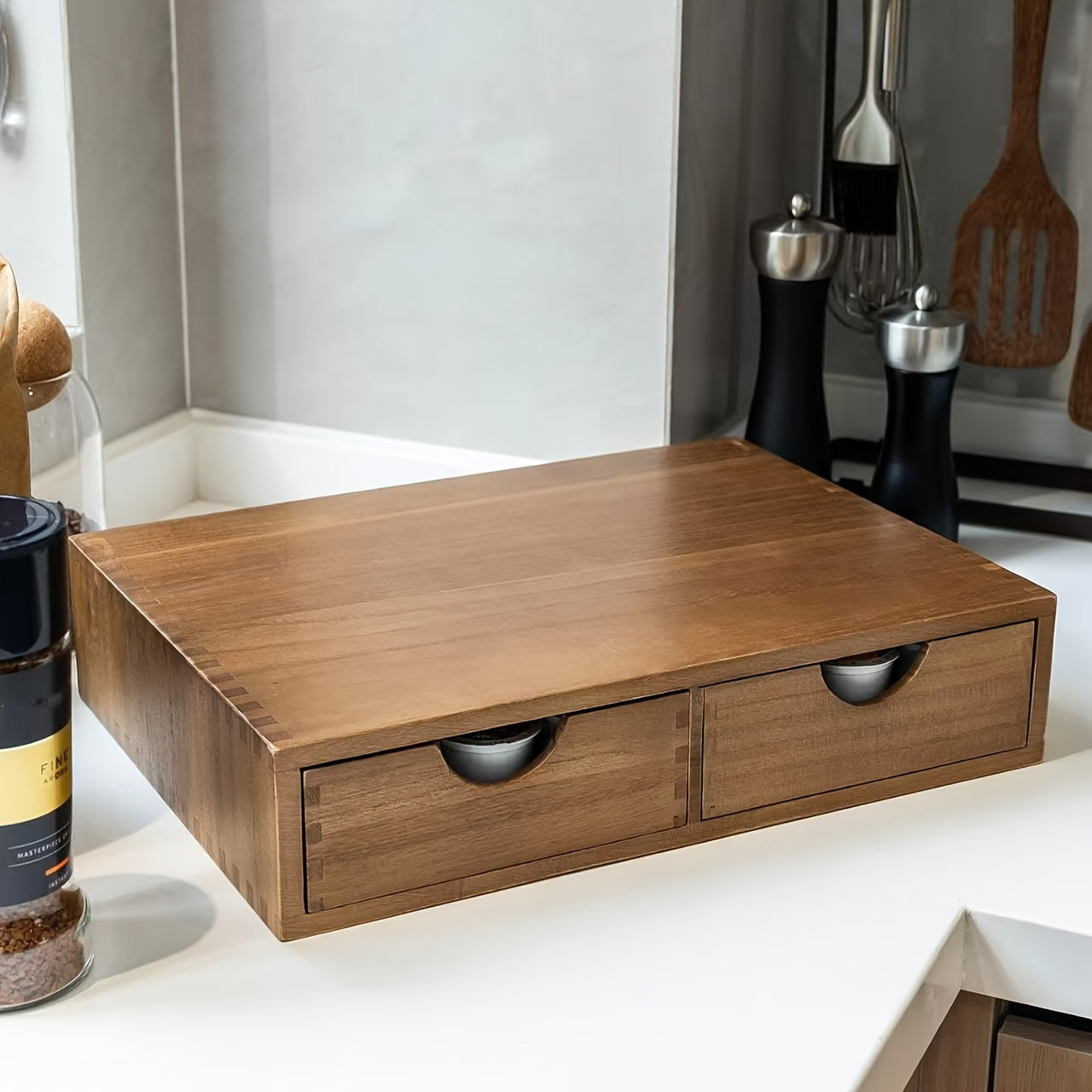 Wooden Storage Cabinet with Drawers Organizer for Kitchen-2