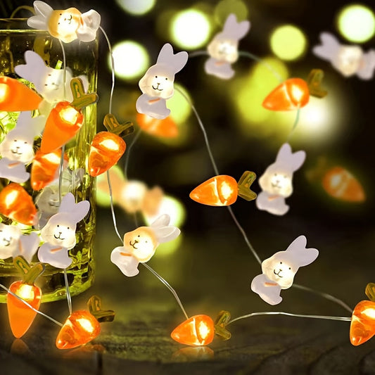 LED Copper Wire Rabbit Carrot Light String-1