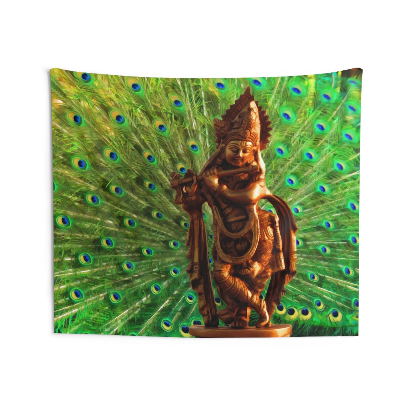 Pecock Feather Krishna Tapestry-3