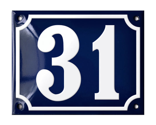 Blue Enamel House Number 1-50 In Stock-30