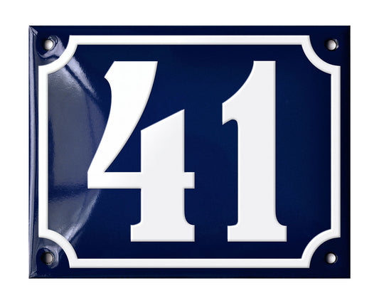 Blue Enamel House Number 1-50 In Stock-40