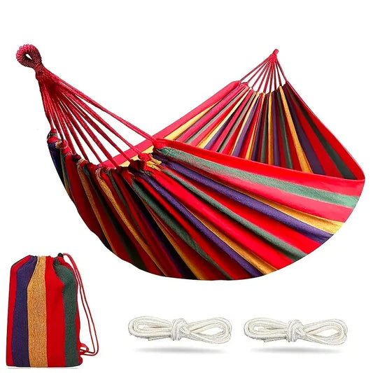 Durable Camping Hammock with Tree Straps - 450lbs Capacity-0