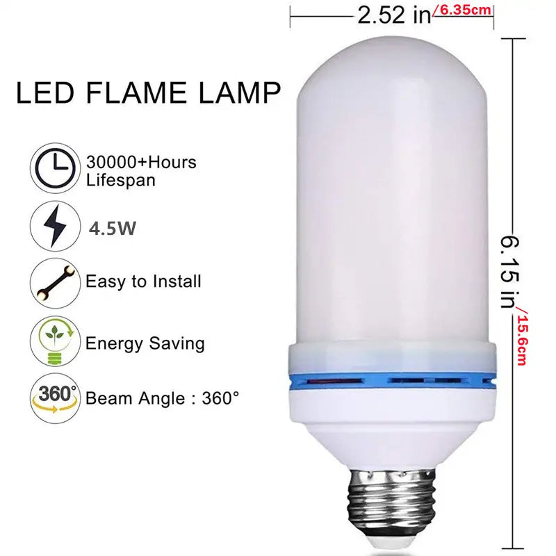 Twinkling Yuletide Flames: 4pc LED Christmas Light Bulb Set-3