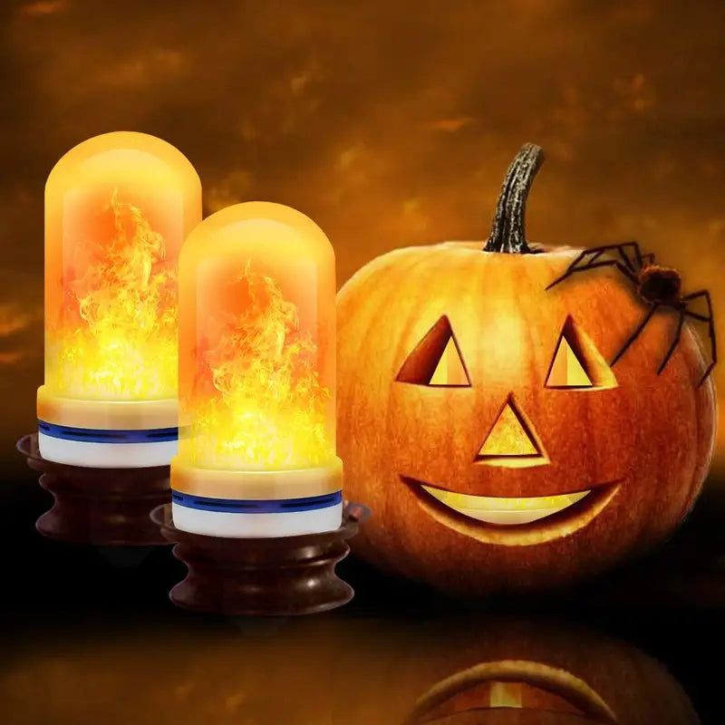 Twinkling Yuletide Flames: 4pc LED Christmas Light Bulb Set-2