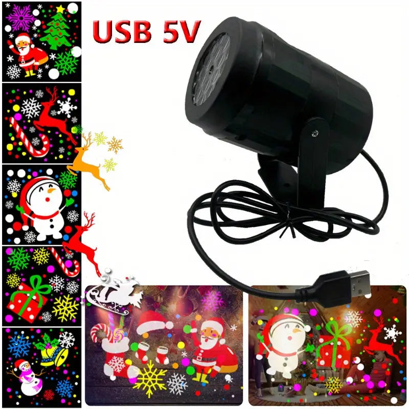Santa Claus LED Snowflake Projection Light - 16 Patterns-3