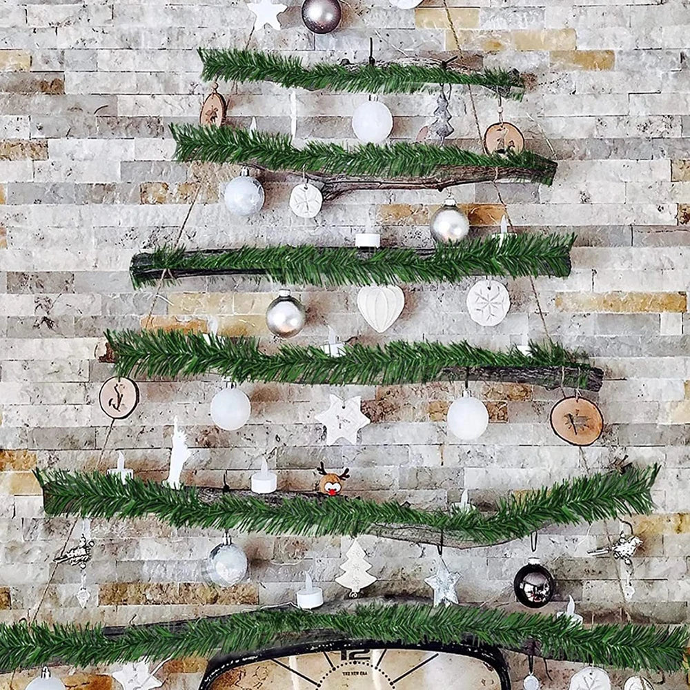 Christmas Greenery Tinsel Garland for Tree & Decor-3