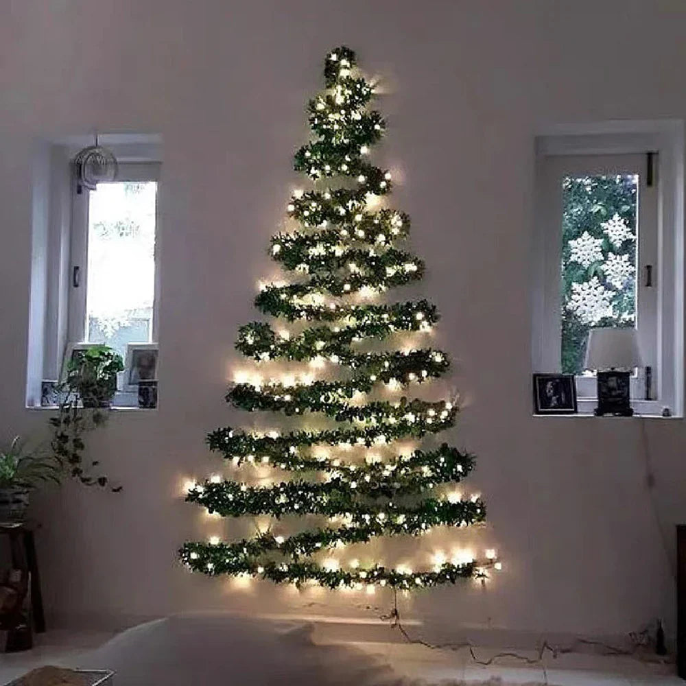Christmas Greenery Tinsel Garland for Tree & Decor-2