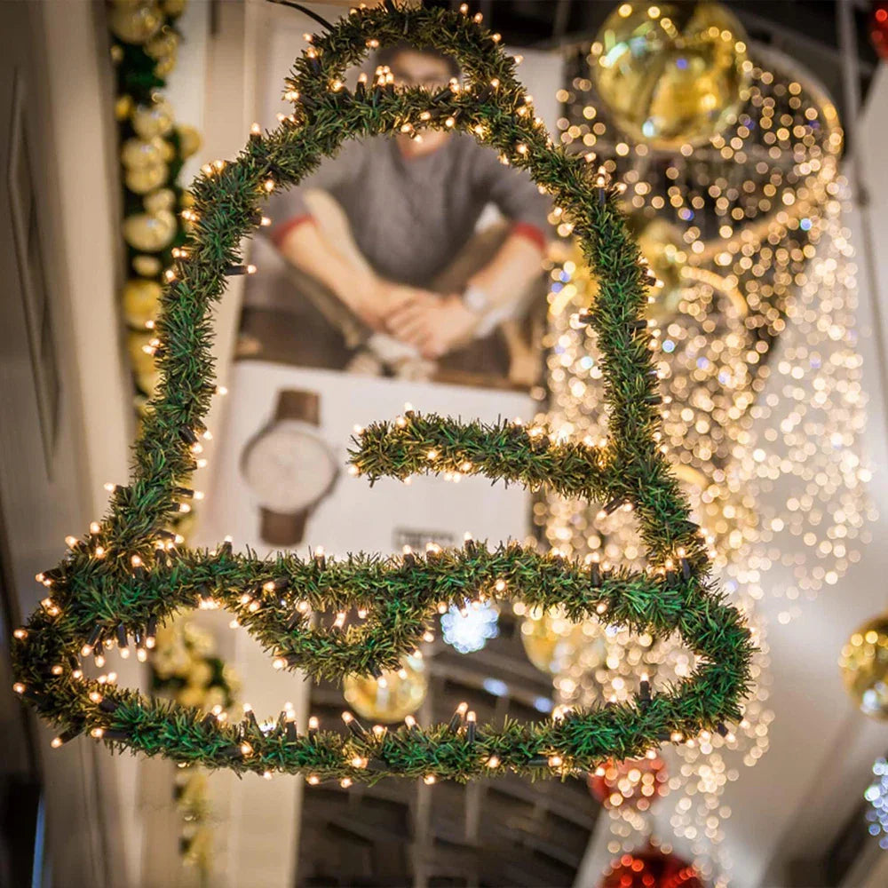 Christmas Greenery Tinsel Garland for Tree & Decor-4