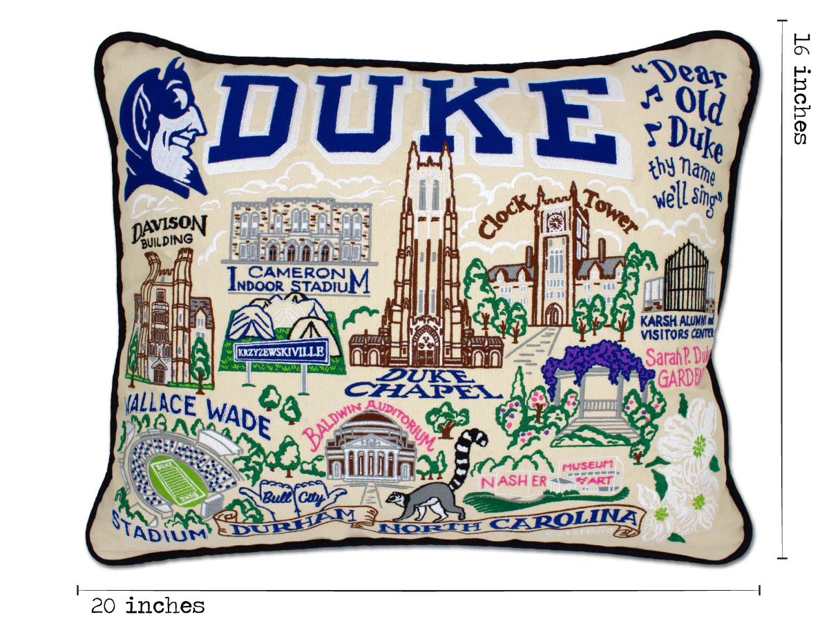 Duke University Collegiate Embroidered Pillow by CatStudio-2