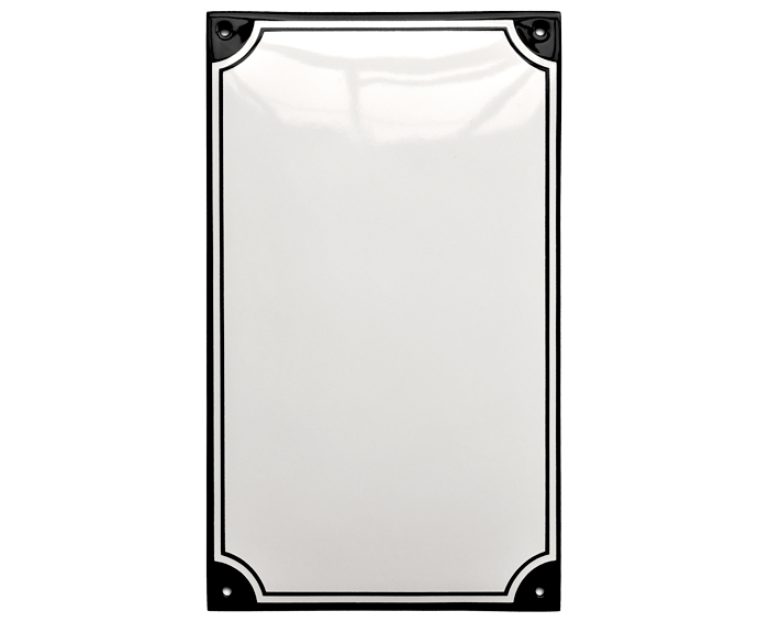 White Enamel Sign 16 x 27 cm (6¼" x 10⅝")-2
