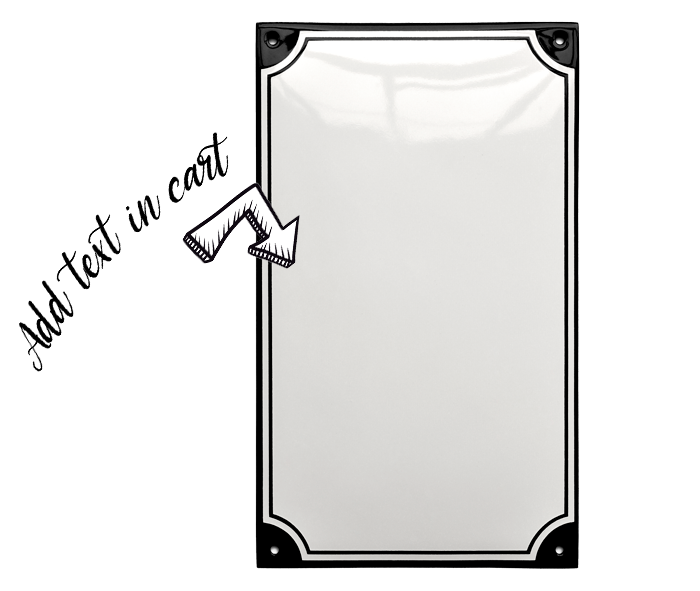 White Enamel Sign 16 x 27 cm (6¼" x 10⅝")-3