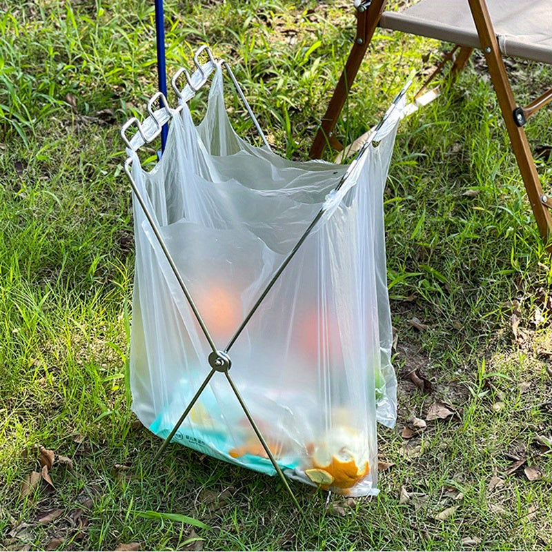 Camping Folding Trash Rack Portable Garbage Holder-2