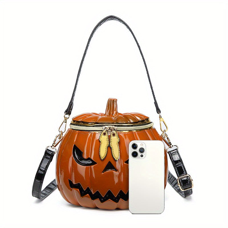 Halloween Pumpkin Silicone Purse with Straps-3