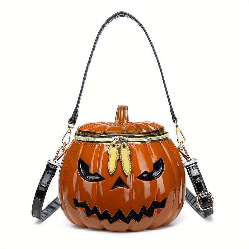 Halloween Pumpkin Silicone Purse with Straps-2