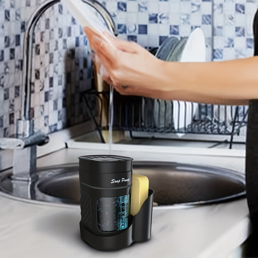 Oval Soap Dispenser with Sponge Holder-1